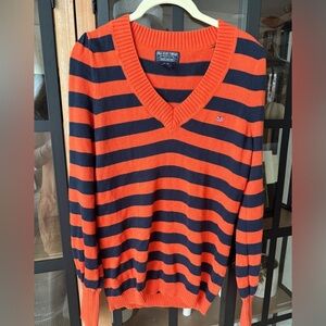 Vintage Polo Jeans Co Ralph Lauren USA Flag embroidered Sweater Navy Striped